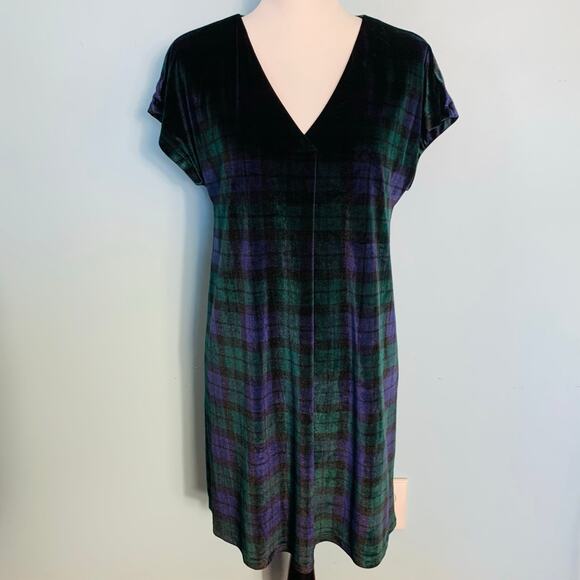 Vineyard Vines Blackwatch Velvet V-Neck Dress Size XS - Picture 8 of 10